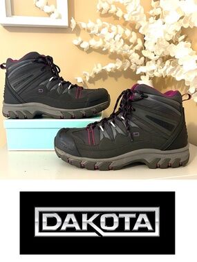 DAKOTA 2007 Series Mid-Cut Steel Toe Work Boots Women’s Size 9W Grey EUC
